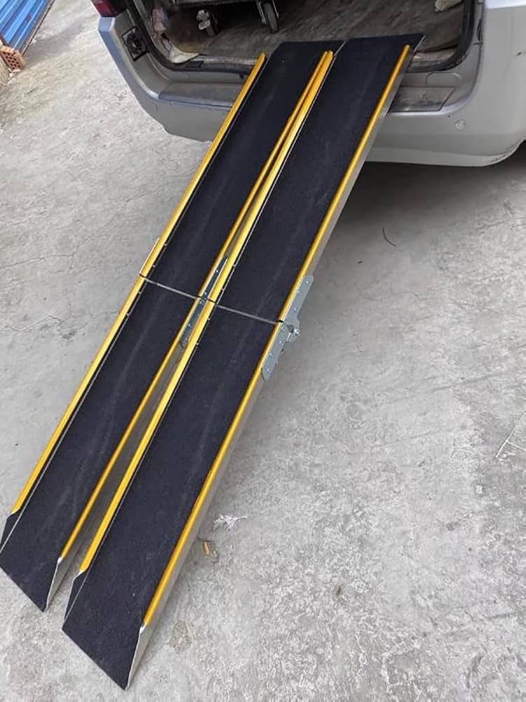 アルミスロープ ハンディスロープ 段差解消 折りたたみ式 180cm KIKAIYA アルミスロープ 伸縮式 1800mm 2本セット 車椅子用